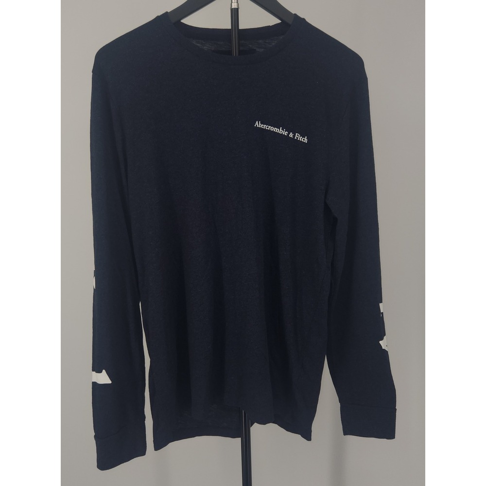 Abercrombie & Fitch Mens Navy Blue Graphic Long Sleeve T-Shirt Size M